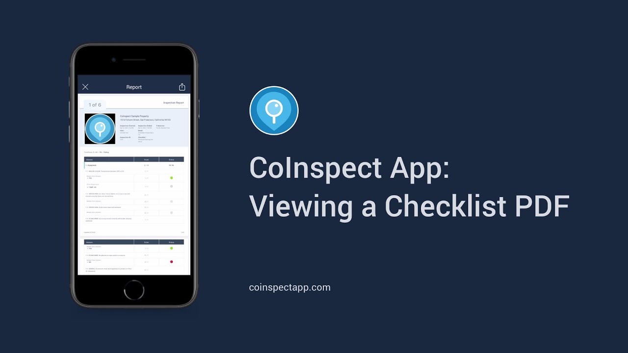 CoInspect App: Viewing a Checklist PDF