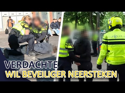 Politie | Diefstal met geweld | Verdachte wil beveiliger neersteken | Gelblaster