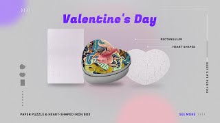 Valentine's Day gift print your own image sublimation puzzle and tin box