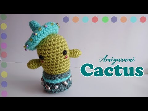 Cactus con sombrero a crochet: amigurumi
