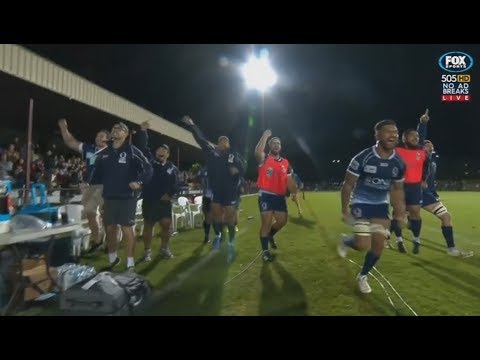 Filipo Daugunu bolts 60m to score off restart. [Canberra vs Queensland Country '17]