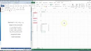 Solving Linear Programming Problem using Excel