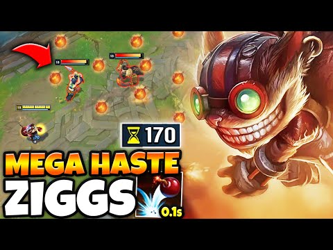 I Stacked Ability Haste on Ziggs and chucked 2 bombs a second (IT LOOKS LIKE URF)