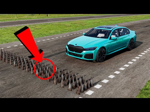 Cars vs Spikes Trap  BeamNG Drive Challenge Ends in Total Destruction!