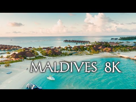 Fly Away to MALDIVES in 8K ULTRA HD - Best Tropical Island Tour with Relaxing Music and Ocean Sounds