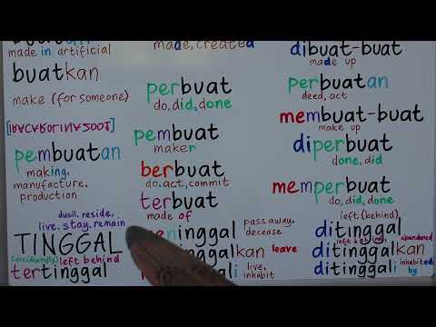 LEARN INDONESIAN PREFIXES SUFFIXES BASE WORD : TINGGAL - STAY LIVE, MENINGGAL - PASS AWAY DECEASE
