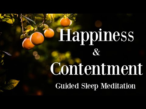 😴 Happiness & Contentment ~ Guided Sleep Meditation Female voice ~ Binaural Beats
