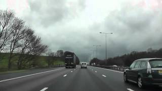 preview picture of video 'Driving On The M6 Motorway From J15 Stoke-on-Trent To Keele Services, Newcastle Under Lyme, England'