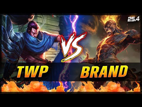 TheWanderingPro - Yasuo vs Brand MID Patch 25.4 - Yasuo Gameplay