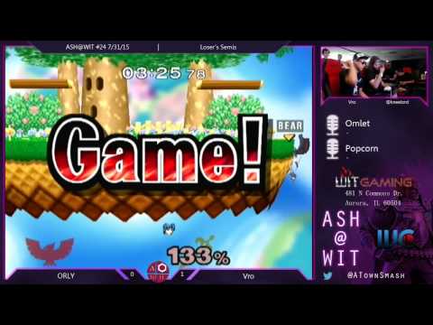 ORLY (Falcon) vs. Vro (Marth) - Melee Loser's Semis ASH@WIT #24 7/31/15