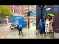 London TORRENTIAL RAIN And THUNDERSTORMS Compilation Best Summer Heavy Rain Walks 4K HDR