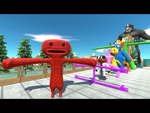 Jumbo Josh Red vs King Kong PYRAMID DEATH RUN - Animal Revolt Battle Simulator