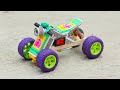 How To Make Matchbox 4 Wheel Electric Toy Bike At Home Diy Mini Toy Quad Bike Dc Motor Bike