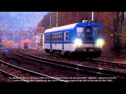 842.001 objíždí v Zastávce (od 12/2015 minulost) a odjíždí na Os 4843 se 2 cestujícími, 2. 11. 2015