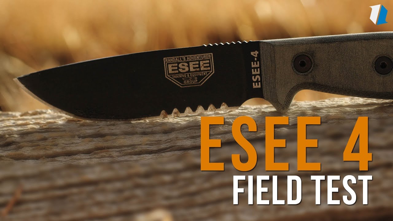 ESEE Knives ESEE-4S-CP-MB Clip Point Knife MOLLE Back (4.5" Black Serr)