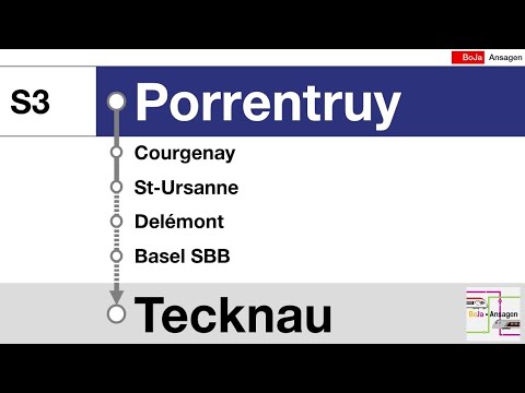 SBB/CFF Ansagen | S3 Porrentruy - Laufen - Tecknau | Bauarbeiten Januar 2023 | BoJa Ansagen