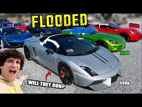 Buying HURRICANE FLOODED Supercars at Salvage Auction for CHEAP!