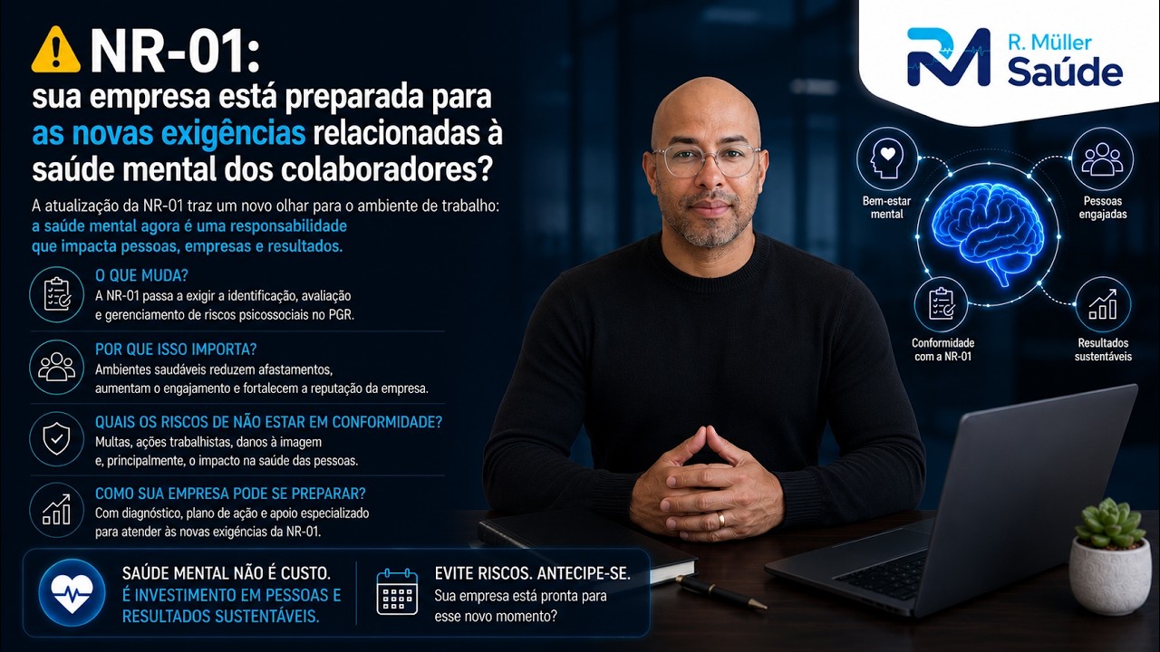 ⚠️ NR-01: sua empresa está preparada para as novas exigências relacionadas à saúde mental dos colaboradores?