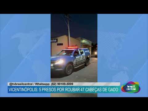 Jornal Brasil Central |12-12| Vicentinópolis: 5 presos por roubar 47 Cabeças de Gado