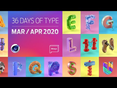 C4D Daily Render Compilation - 36 Days of Type (March / April 2020)