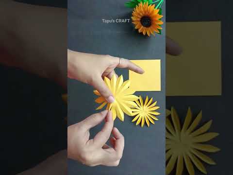 Beautiful Paper Sunflower Making Tutorial 🌻🌻 How to make paper flowers 💐