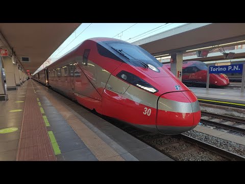 Frecciarossa 1000 n.30 in nuova livrea in partenza da Torino col FR 9573 Torino P.N - Venezia S.L.