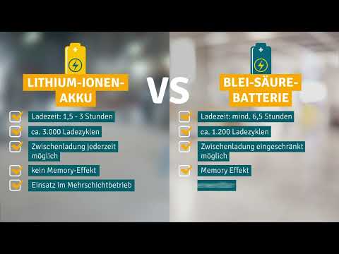 Elektro-Hochhubwagen-Batterien im Vergleich: Lithium-Ionen-Akku vs. Blei-Säure-Batterie