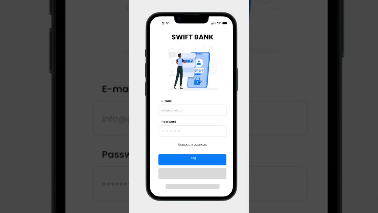 Log In Screen Banking App - UI Design Step by Step #shorts #ui #app #bank