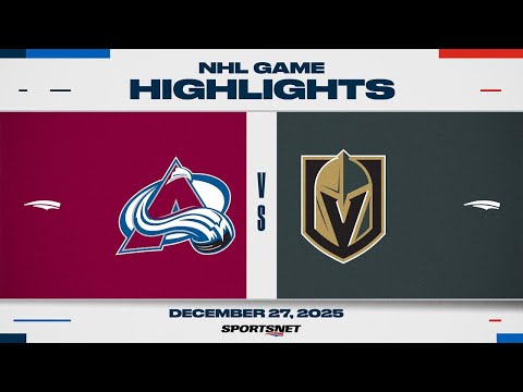 NHL Highlights | Avalanche vs. Golden Knights - December 27, 2025