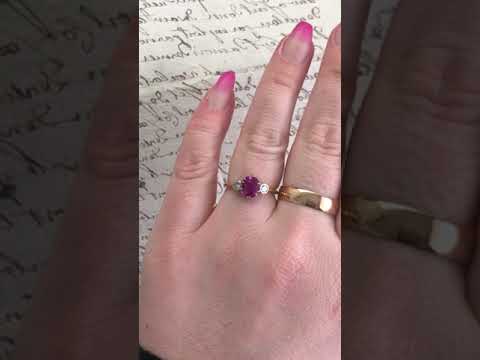 18ct Yellow Gold Natural Ruby And Diamond ‘Trilogy’ Ring