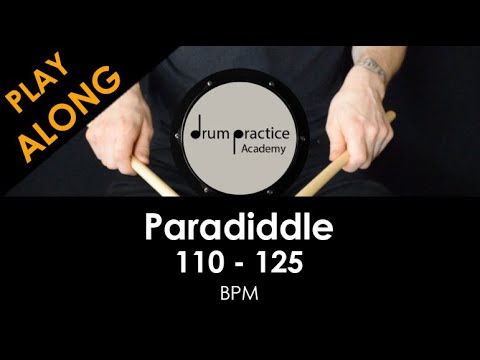 Single Paradiddle: Rudiment Play Along | 110-125 BPM | Developing Paradiddle Speed | Drum Lessons