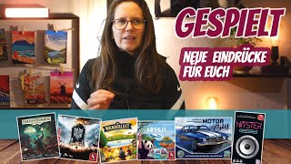 GESPIELT - Wieder 6 Spiele auf dem Tisch⭐️ Ersteindruck ⭐ Brettspiele (Motor City, Nimalia, ...)