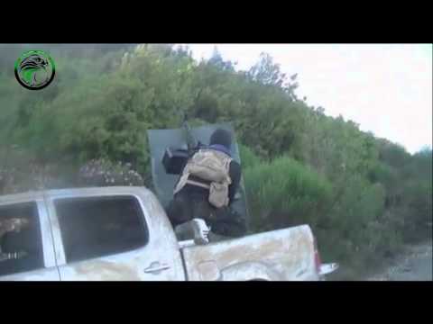 التصدي للطيران الحربي في جبهات سهل الغاب في ريف حماة بواسطة الرشاشات الثقيلة من قبل اللواء الثالث في الساحل