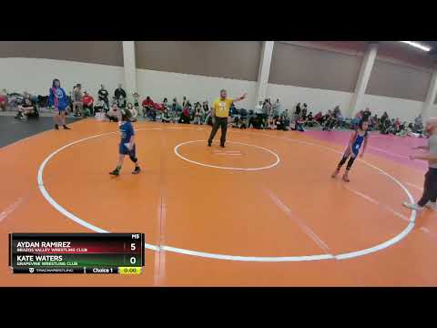 48-54 Lbs Round 2 - Aydan Ramirez, Brazos Valley Wrestling Club Vs Kate Waters, Grapevine Wrestlin