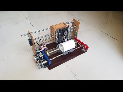 Rotary Plotter Draws On Bottles