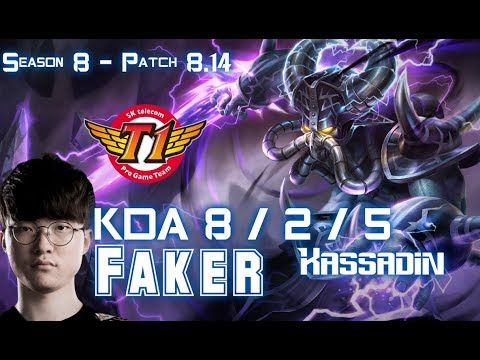 SKT T1 Faker KASSADIN vs RYZE Mid - Patch 8.14 KR Ranked