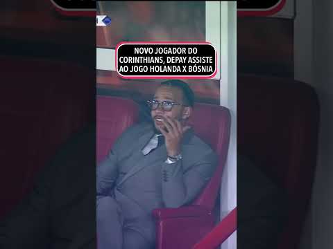 Novo reforço do Corinthians, Memphis Depay assiste ao jogo entre Holanda e Bosnia #shorts