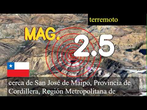 Terremoto de magnitud 2,5 sacudió cerca de San José de Maipo, Provincia de Cordillera, Región Metro