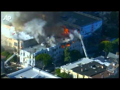 Raw Video: 4-Alarm Multi-building Fire in S.F.