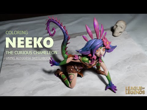Coloring Neeko Sculpture from League of Legends