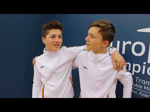 Darwin Billiet and Guenay Kusdemir (BEL) - 2018 Trampoline Europeans, interview after qualifications