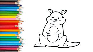 Learn how to draw Kangaroo | Easy Drawing Kangaroo For Kids | Easy Drawing Tutorial