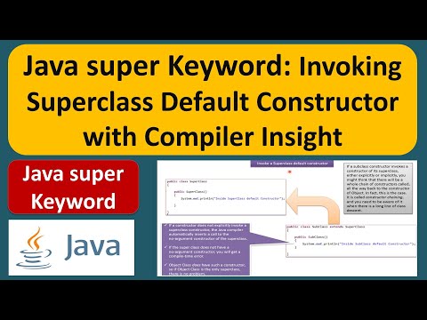Java Super Keyword Invoking Superclass Default Constructor With Compiler Insight Java Tutorial