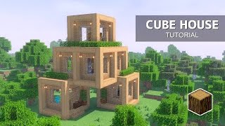 【マイクラ】オークでつくる低コストでおしゃれな箱型の家「キューブハウス」の作り方【統合版/Java版/バニラ】【建築講座】「いい家作ろうMinecraft」