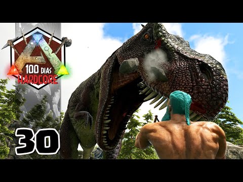 DERRUBANDO REX NO ESTILINGUE E PELADO! -  ARK HARDCORE: ARK:SURVIVAL EVOLVED - #30