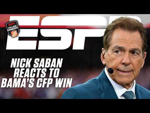 Nick Saban reacts to Alabama's comeback CFP win over Oklahoma 🥹 'I'm SO PROUD!' | College GameDay