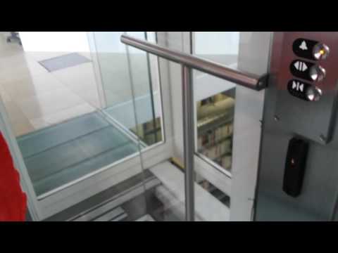 2 hydraulic & glass otis elevators @ carré d'art, Nîmes