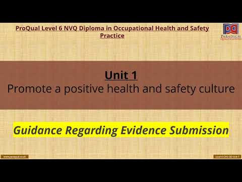 Level 6 NVQ Diploma in Occupational Health and Safety Guidance Video Unit 1