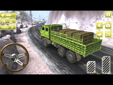 Extreme Offroad Army Truck Driving Gameplay | Snow Mountain Cargo Transport Simulator