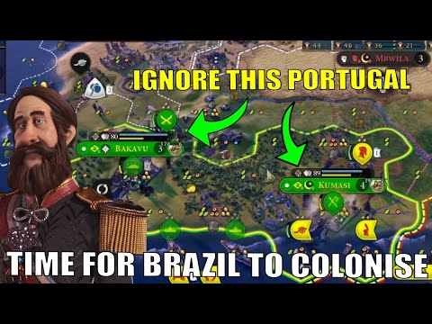 Do You Think Portugal Will Mind If We Colonise As Brazil? #4 TSL Huge Earth Brazil (Deity Civ 6)